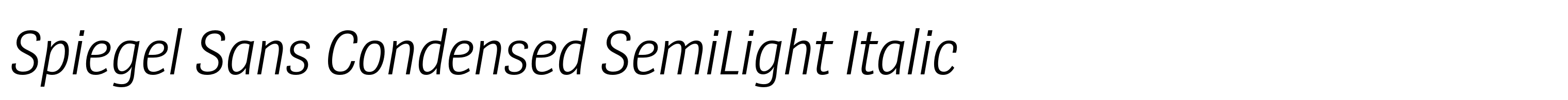 Spiegel Sans Condensed SemiLight Italic